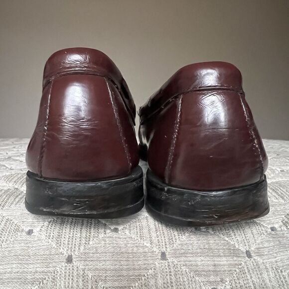 GH Bass & Co. Weejuns Layton Burgundy Leather Tassle Loafers Men’s Size 11 D - Picture 10 of 16